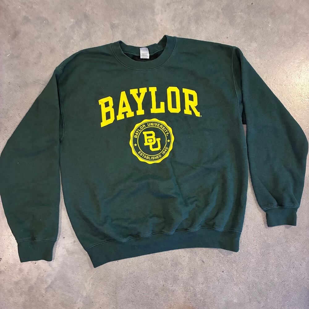Gildan Baylor University Bears Texas Green crew neck sweater Adult Medium